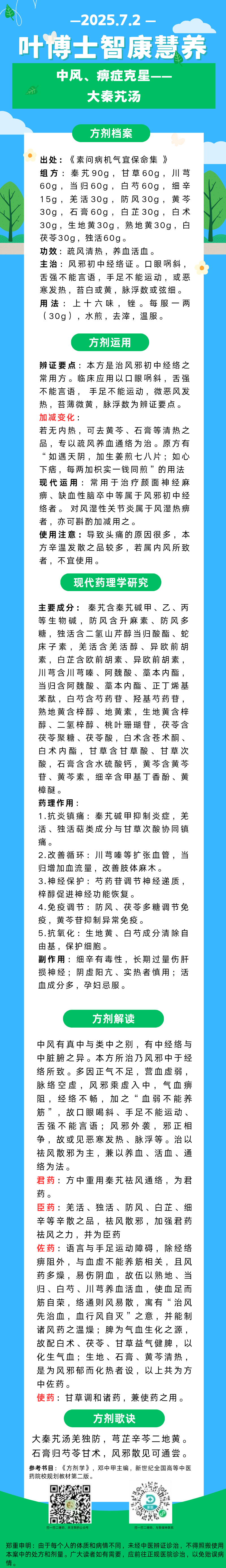 中风、痹症克星-大秦艽汤